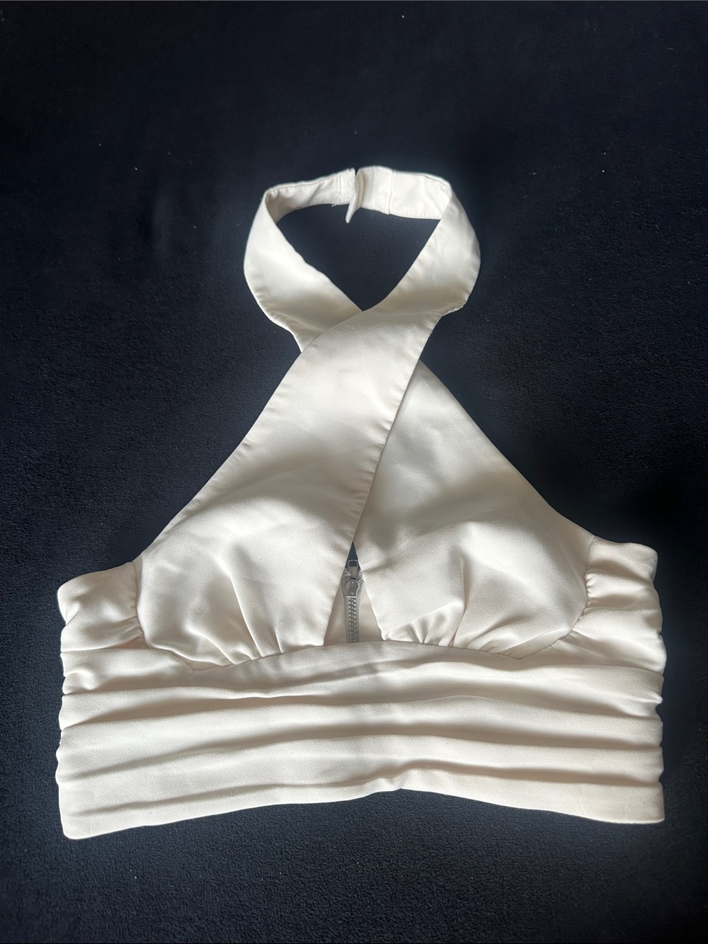 ❣️Women's Cream Halter Crop Top